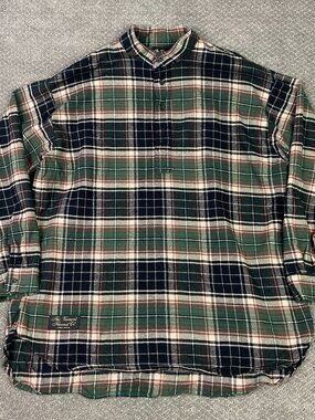 Vermont Flannel Company Shirt Mens XXL Pullover Henley Plaid Green Black